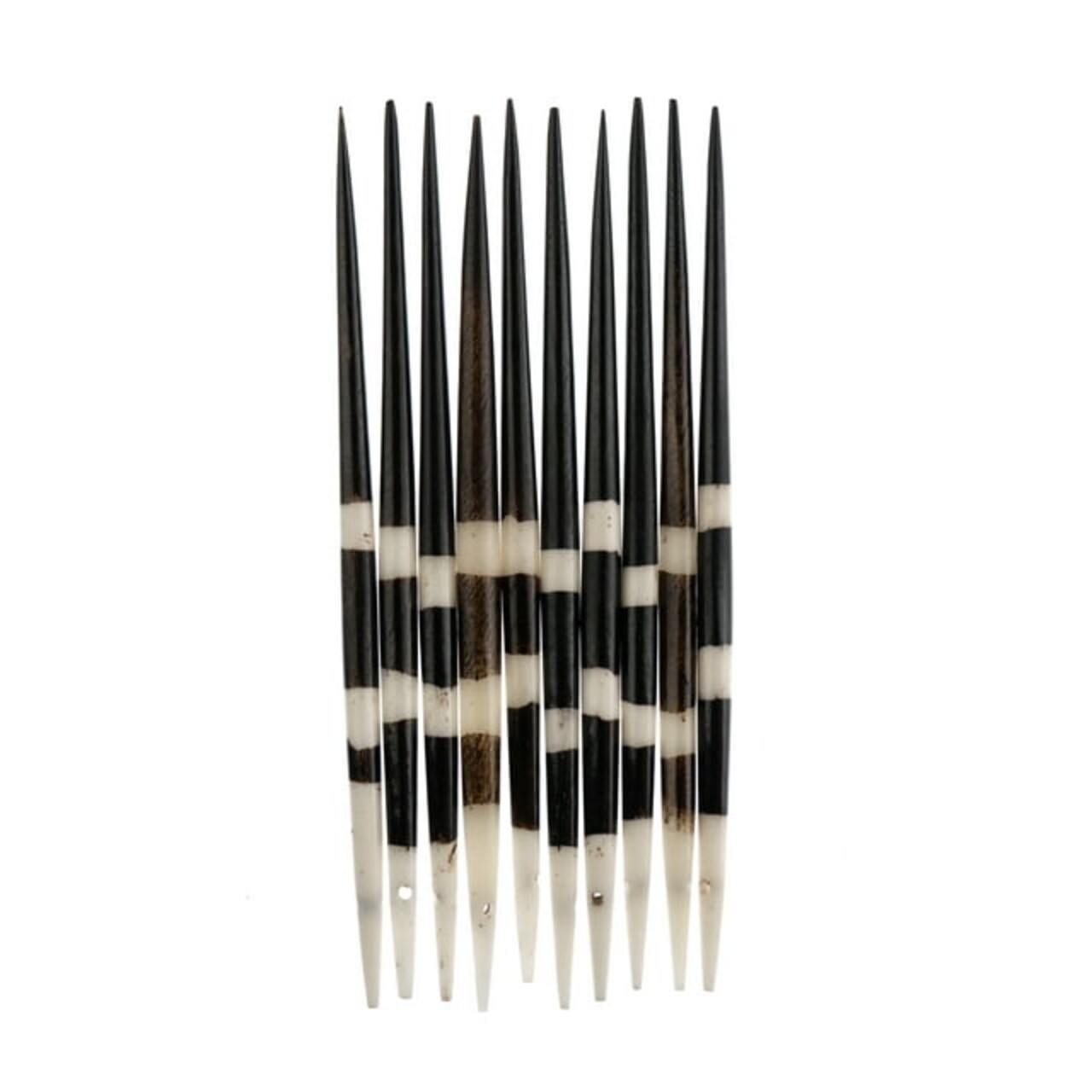 John Bead African Imitation Porcupine Quills Bone Beads, 10pcs